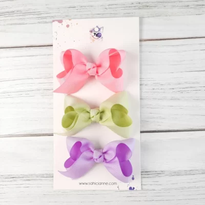 3lü butik fiyonk saçsız bebek tokaları eternal