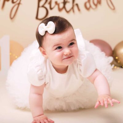 beyaz simli fiyonk bebek tokasi