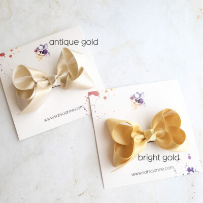 gold butik fiyonk saçsız bebek tokaları
