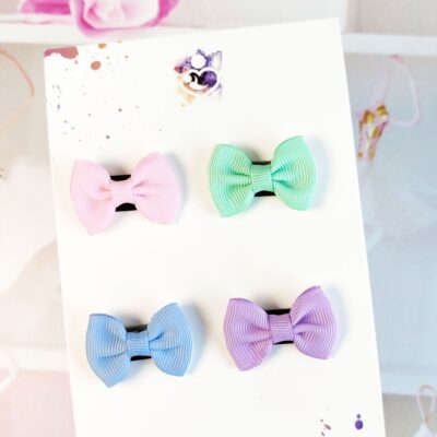 pastel mini fiyonk seti saçsız bebek tokaları